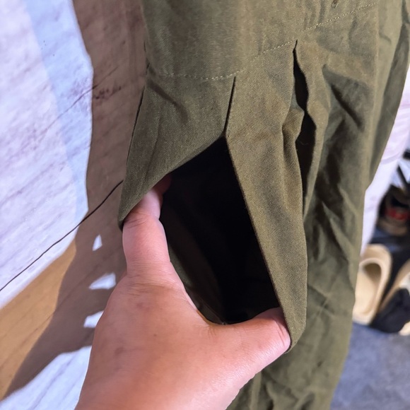 Happy Nature Criss Cross Back Olive Green Ruffle Jumpsuit Bohemian 6 - Picture 9 of 9